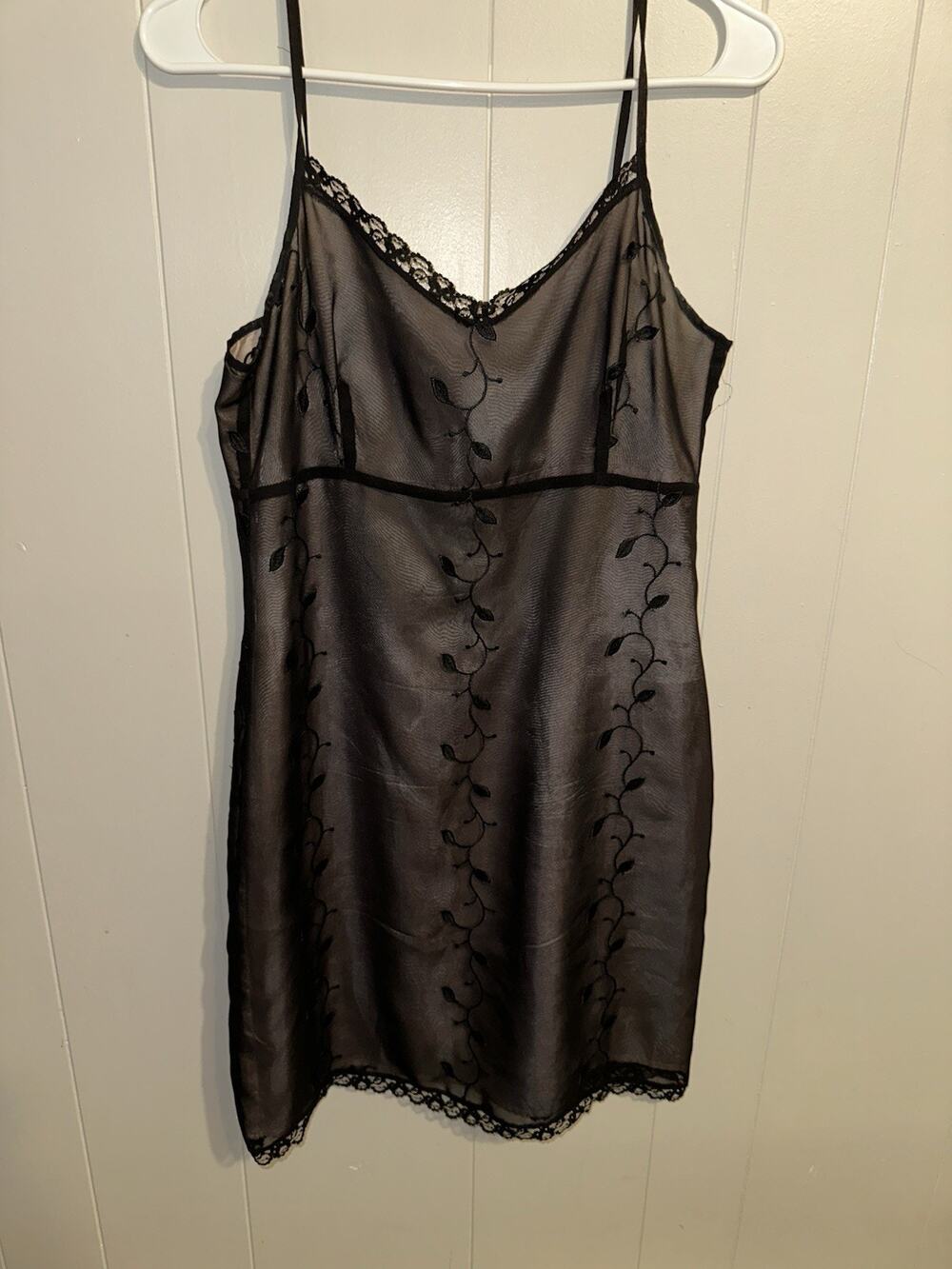 ts design Sheer Black Mesh Lace Trim Floral Dress Womens Size 10
